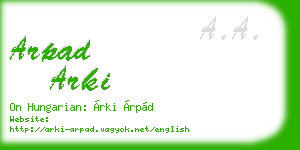 arpad arki business card
