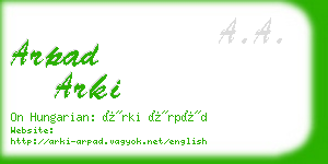 arpad arki business card